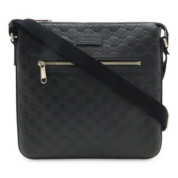 GUCCI Authentic Black Leather Shoulder Bag